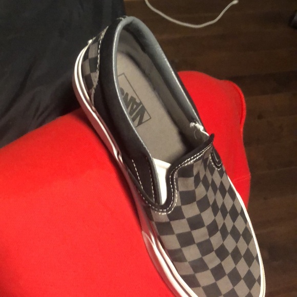 Vans Slip On Checkerboard Skate Shoe Gray Black - Picture 3 of 3